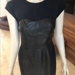 Rebecca Taylor Mixed genuine lamb leather dress
